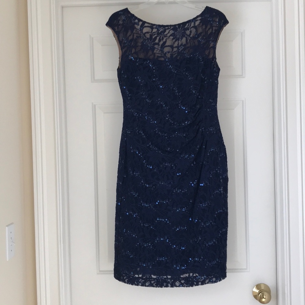 Lauren Ralph Lauren dress, Size 8, navy sequins